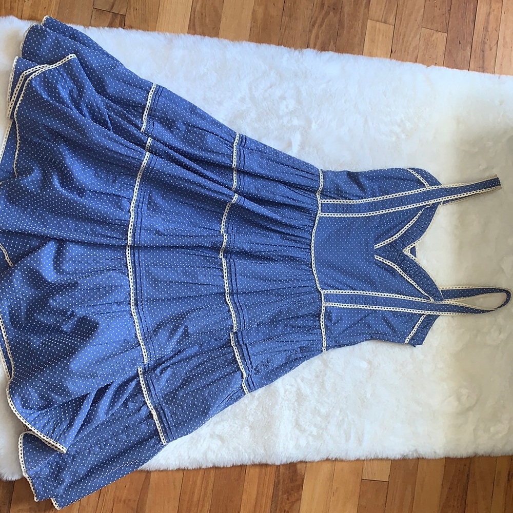 Anthropologie Blue Polka Dot Sundress